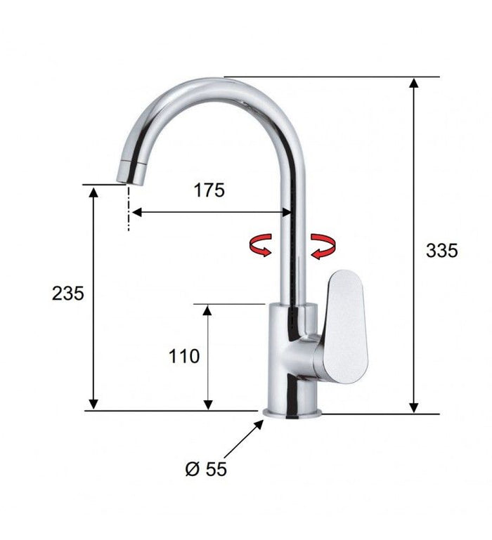 Rubinetto doccia con deviatore a tre vie e sette posizioni su piastra unica - serie class line cod 75892