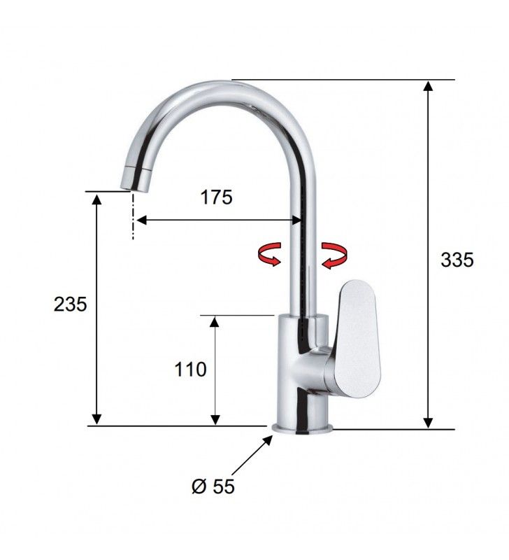 Rubinetto doccia con deviatore a tre vie e sette posizioni su piastra unica - serie class line cod 75892