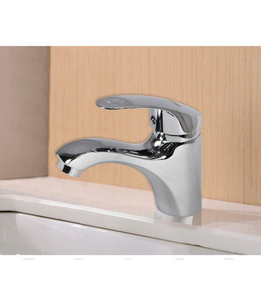 Rubinetto Monoforo Lavabo Miscelatore Monocomando Da Bagno Ottone Cromato 52328a         