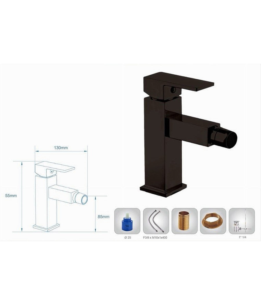 Rubinetto Per Bagno Ultra Moderno Miscelatore Orientabile Bidet Nero Opaco 87208         