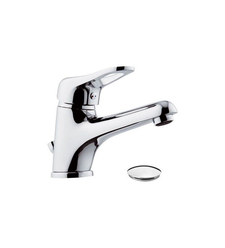 Rubinetto lavabo con scarico in plastica e bocca lunga - serie kiss cod 76160