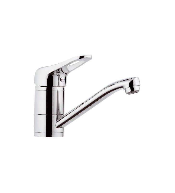 Rubinetto per lavabo o lavello con bocca girevole corta, per bassa pressione - serie kiss cod 76180