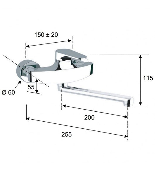 Rubinetto per lavello con bocca alta girevole tipo lusso - serie class line cod 75884