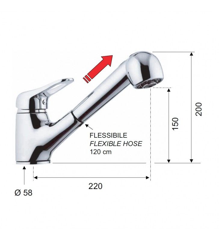 Monoacqua rubinetto per lavabo con scarico serier kiss remer cod 76199