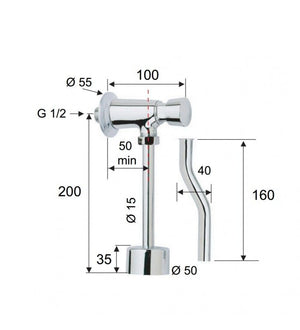 Doccetta bidet a pulsante lux con impugnatura bombata cod 75777