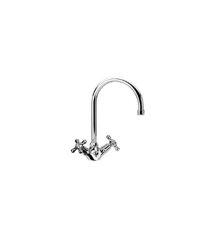 Rubinetto lavabo bianco serie liberty con canna alta cod 81149