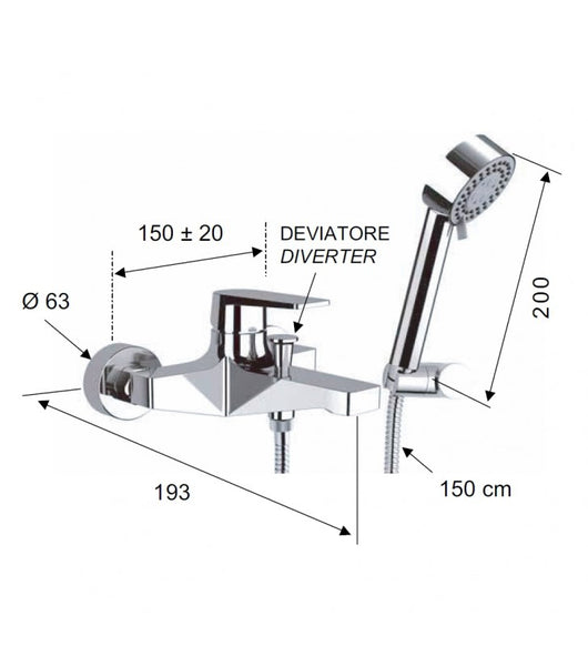 Rubinetto vasca/doccia incasso - serie dream cod 76210