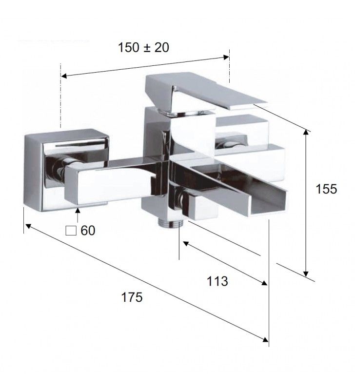 Miscelatore lavabo alto a cascata design moderno remer qubika cod 76422