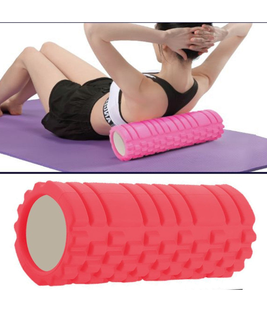 Rullo Fitness Pilates Schiuma Tubo Esercizi Palestra Yoga Massaggi Schiena 33x14         