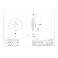 Ruota con piastra in acciaio zincato da 80mm per cancelli con 1 cuscinetto a sfera e gola a v