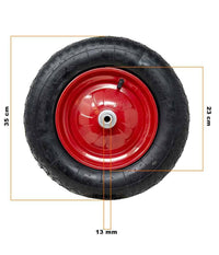 Ruota Pneumatica Per Carriola Diametro Da 35cm In Gomma 3.50-8 Modello Vespa         