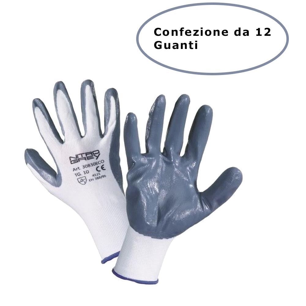 Guanti in nitrile grigio taglia misura 10 xl soft confezione da 12 pezzi