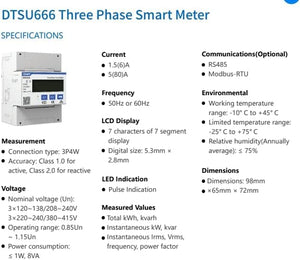 Smart meters saj contatore chint impianto fotovoltaico *** corrente trifase, confezione 1