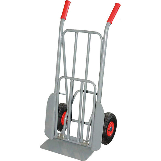 CARRELLO PORTASACCHI CON PALA RIBALTABILE ACCIAIO VERNICIATO PORTATA MAX 150KG UNIKO