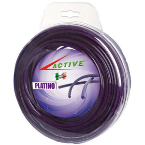 FILO NYLON SEGHETTATO X DECESPUGLIATORE TAGLIAERBA Ø3,3mm PLATINO 15m ACTIVE