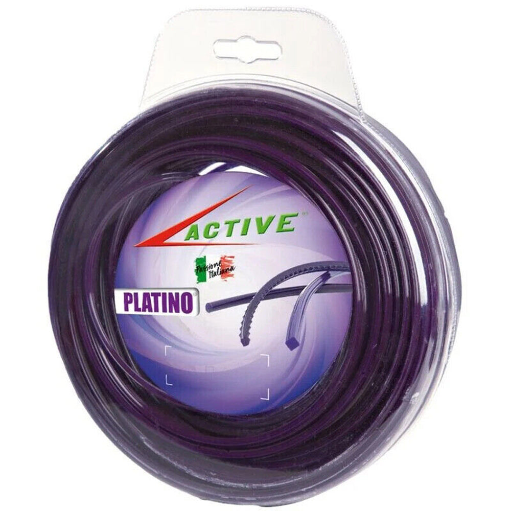 FILO NYLON SEGHETTATO X DECESPUGLIATORE TAGLIAERBA Ø4mm PLATINO 15m ACTIVE