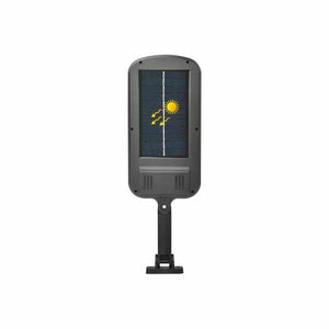 FARO LAMPIONE STRADALE PANNELLO SOLARE FOTOVOLTAICO SENSORE 150 LED COB