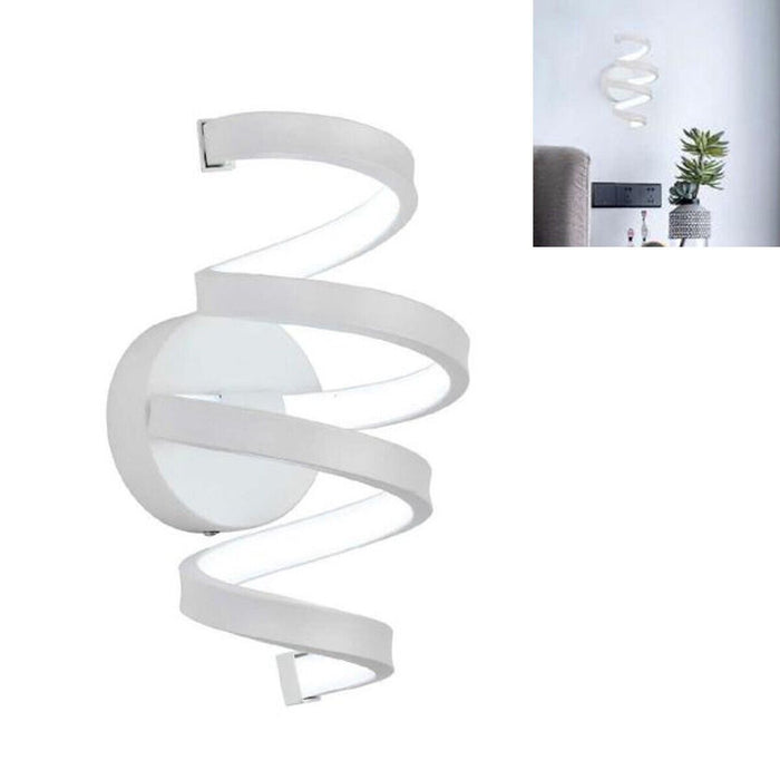 APPLIQUE LAMPADA INTERNO MODERNA PARETE MURO SPIRALE 18W LUCE FREDDA ST-001