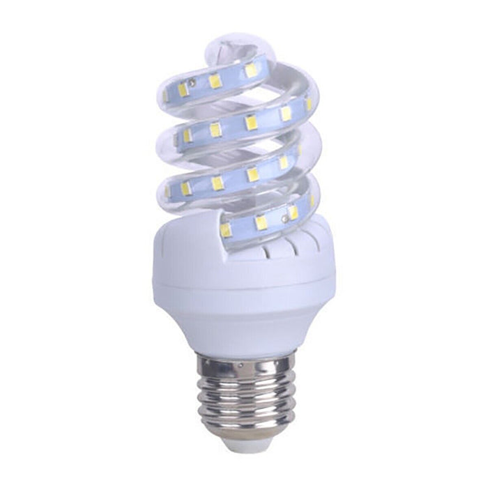 LAMPADINA LAMPADA A LED SMD 2835 7W WATT E27 SPIRALE BASSO CONSUMO LUCE FREDDA