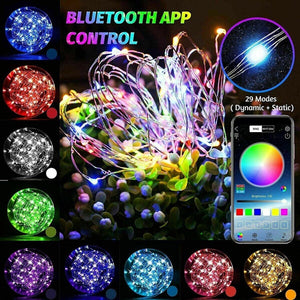 LUCI DI NATALE 100 LED 10MT DECORAZIONI NATALIZIE TELECOMANDO APP BLUETOOTH