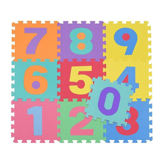 10 TAPPETINO TAPPETO PUZZLE MAXI NUMERI COLORATI GIOCO BAMBINO 29.5CM GOMMA EVA