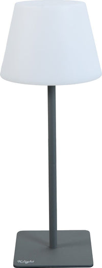 Lampada Led Da Tavolo 15X15X38/24 H Cm Ricaricabile 2 In 1 Con Altezza Variabile In Acciaio E Pe Colore Grigio L1776631