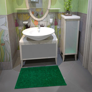 Tappeto Morbido Cotone 63x140 cm Scendiletto Bagno Camera Assorbente Antiscivolo Verde