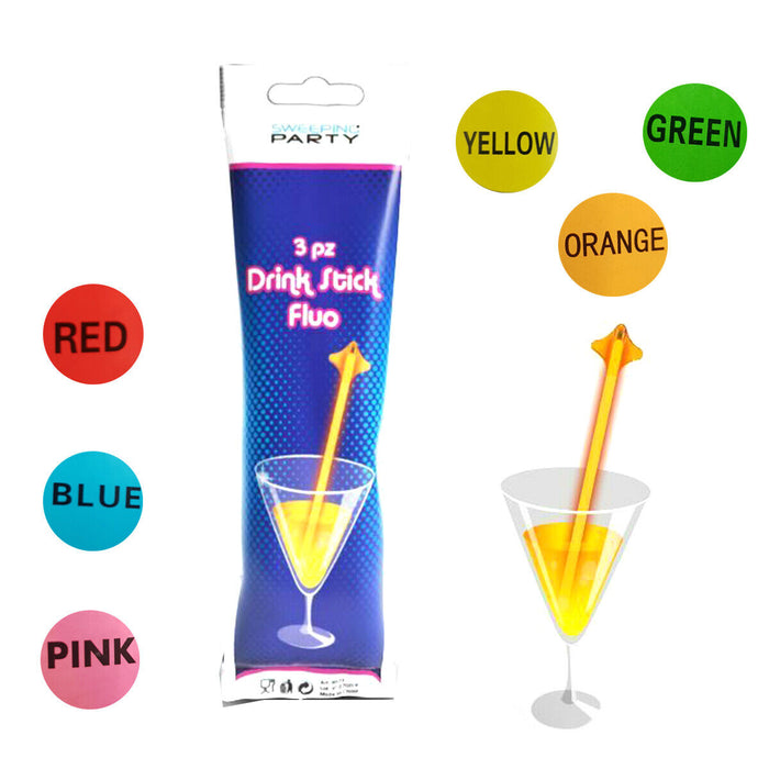 KIT 18 PEZZI STICK DRINK LUMINOSI STARLIGHT PARTY FLUO FESTE FLUORESCENTE