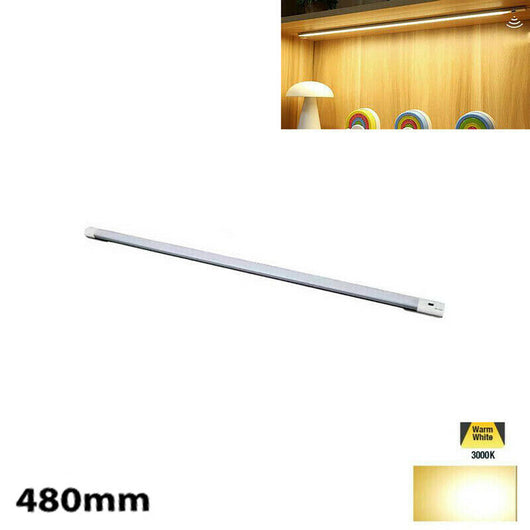 BARRA A LED CUCINA ARMADIO LUCE CALDA SENSORE MOVIMENTO MANO RICARICABILE 48CM