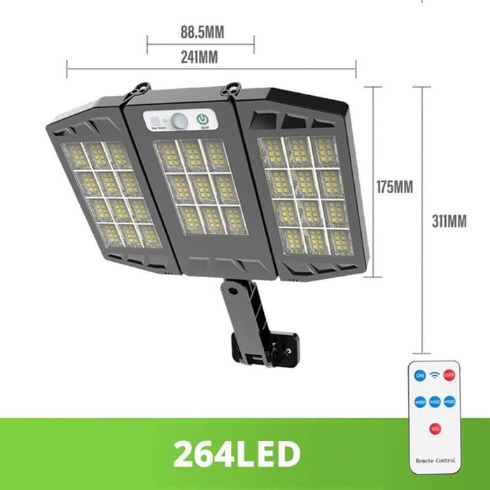 FARETTO SOLARE 264 LED SMD SENSORE DI MOVIMENTO TELECOMANDO HS-V97 FOTOVOLTAICO