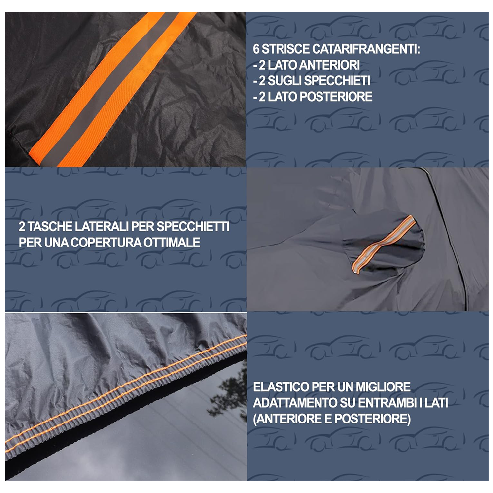 Lupex Shop - Telo copriauto per suv impermeabile con zip e rifrangenti Tg. Tg. L: 458x178x145cm