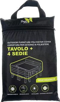 Copertura Protettiva Da Esterno 165X140X90Cm Per Tavolo E Quattro Sedie Resistente all'Acqua e Raggi UV col nero C2438103