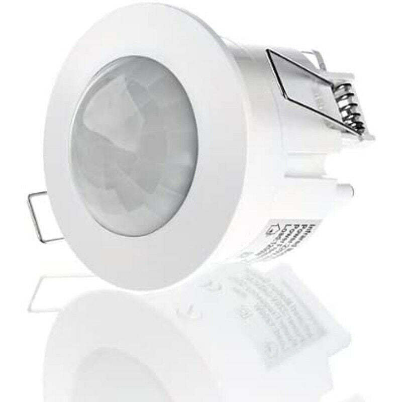 SENSORE DI MOVIMENTO INCASSO INFRAROSSI PIR IP44 1200W 360° PIR CREPUSCOLARE 6MT