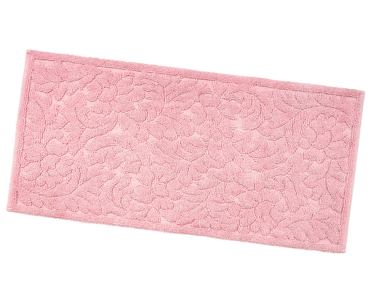 Tappeto Morbido Cotone 63x140 cm Scendiletto Bagno Camera Assorbente Antiscivolo Rosa