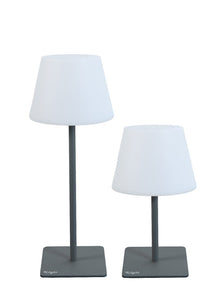 Lampada Led Da Tavolo 15X15X38/24 H Cm Ricaricabile 2 In 1 Con Altezza Variabile In Acciaio E Pe Colore Grigio L1776631