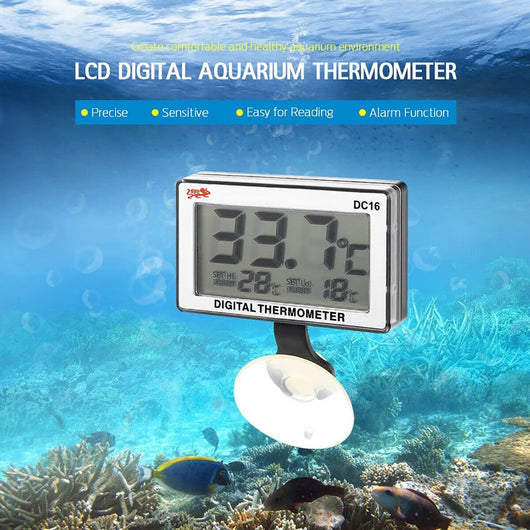 TERMOMETRO DIGITALE VENTOSA ACQUARIO LCD VASCA ACQUA TEMPERATURA PESCI