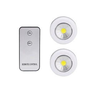 2 FARETTI COB CONTROLLO REMOTO PUNTO LUCE A LED LAMPADA ARMADIO CON TELECOMANDO