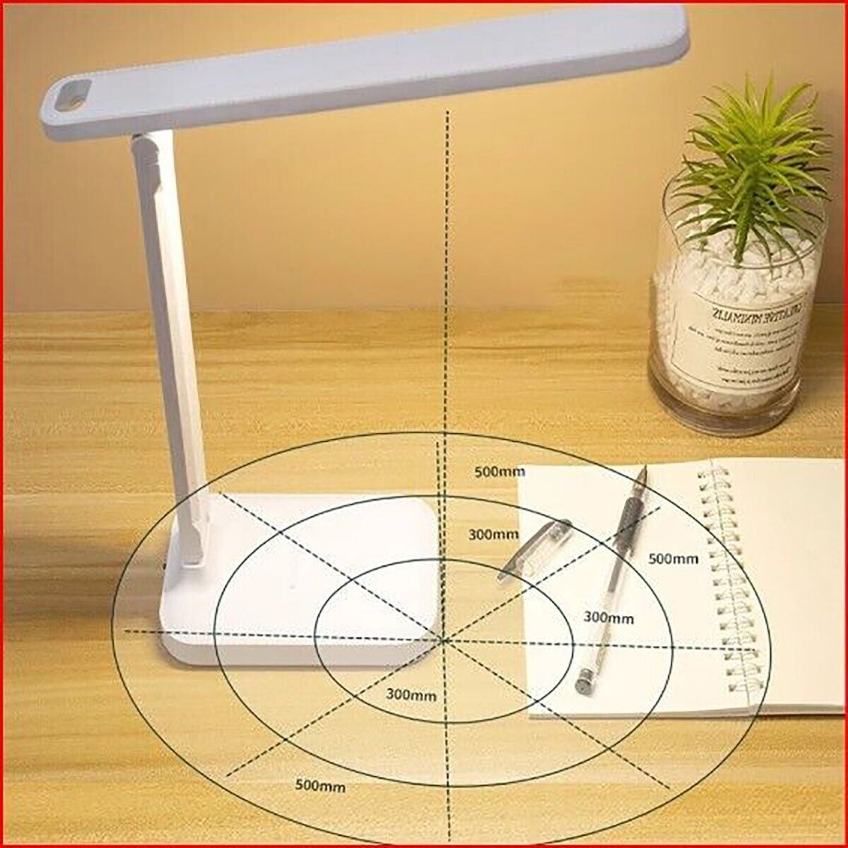 LAMPADA TOUCH RICARICABILE PIEGHEVOLE 180° LUCE LED SCRIVANIA E TAVOLO TE-B0371