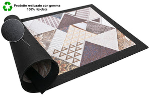 Zerbino Ingresso 40X70 cm Gomma Sostenibile Antiscivolo Pietre Mosaico Maioliche DIS_A