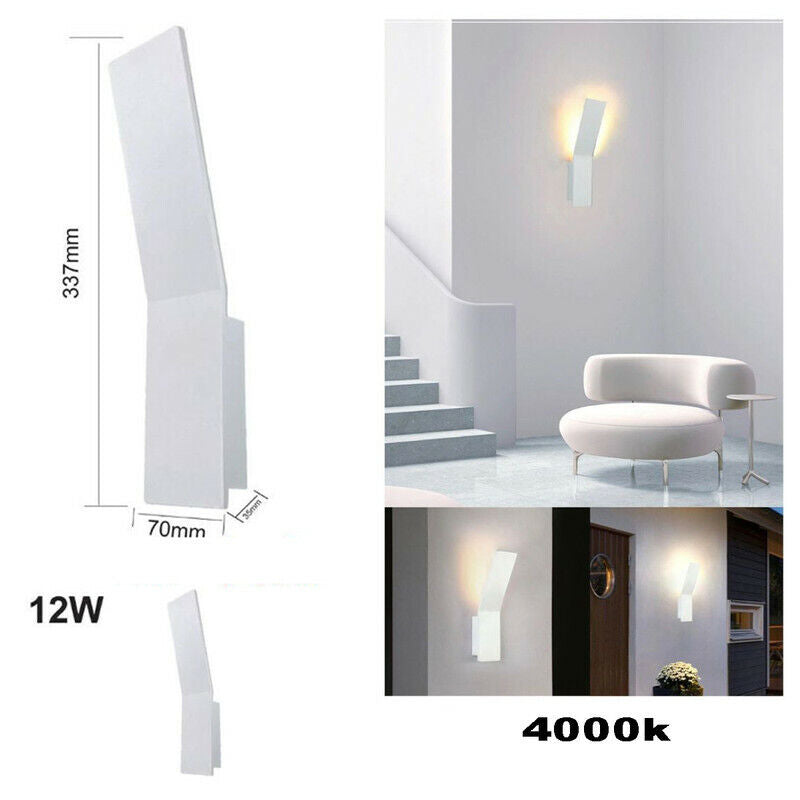 APPLIQUE PARETE LED 12W LAMPADA MURO MODERNO DESIGN LUCE NATURALE 4000K FD-14