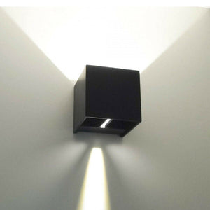 APPLIQUE NERO CUBO LED 10W FARETTO LAMPADA PARETE MURO LUCE NATURALE 4000K