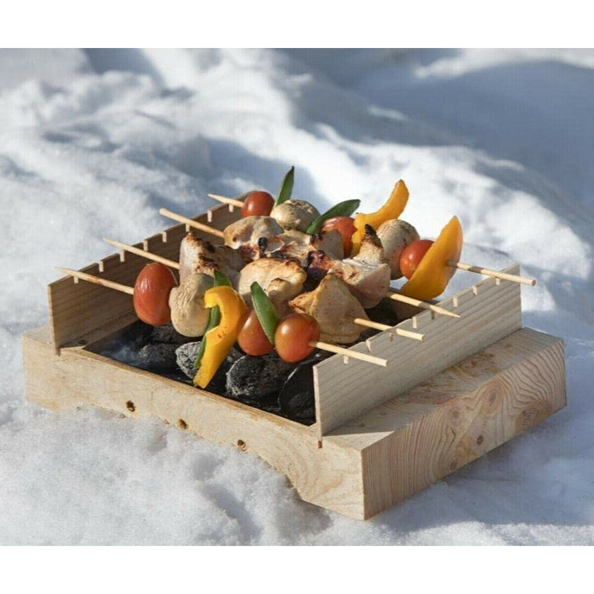 GRIGLIA PORTATILE BARBECUE BBQ USA E GETTA DI LEGNO PASQUETTA ECO-FRIENDLY