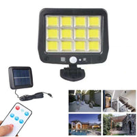 FARETTO 12 LED COB 24W ESTERNO PANNELLO SOLARE SENSORE MOVIMENTO CREPUSCOLARE 61