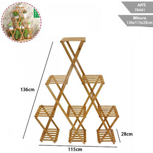 SCAFFALE PORTAFIORI PORTA PIANTE BAMBÙ 6 RIPIANI PORTAVASI FIORI SALOTTO 70441