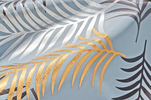 Tovaglia Cucina Antimacchia Plastificata 140x120 Cm Palme Metallizzate Copritavolo Tropicale Dis_B