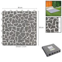 PIASTRELLA ESTERNI PAVIMENTO SET DA 4 PAVIMENTAZIONE GIARDINO 30X30CM GRIGIO