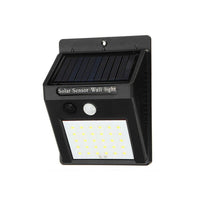 FARETTO CON 30 LED CON PANNELLO SOLARE RICARICABILE SENSORE MOVIMENTO ESTERNO