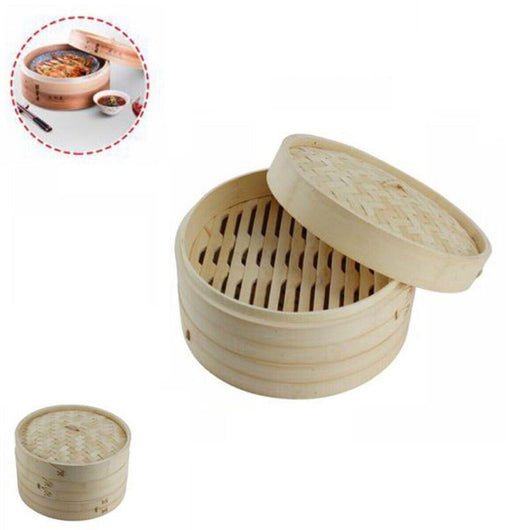 VAPORIERA BAMBOO COTTURA A VAPORE BAMBU CUCINA SALUTARE ASIATICA RIPIANI 25CM