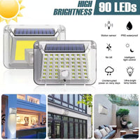 FARO LUCE FARETTO ESTERNO ENERGIA SOLARE 90 LED SMD SENSORE MOVIMENTO TE-B0517