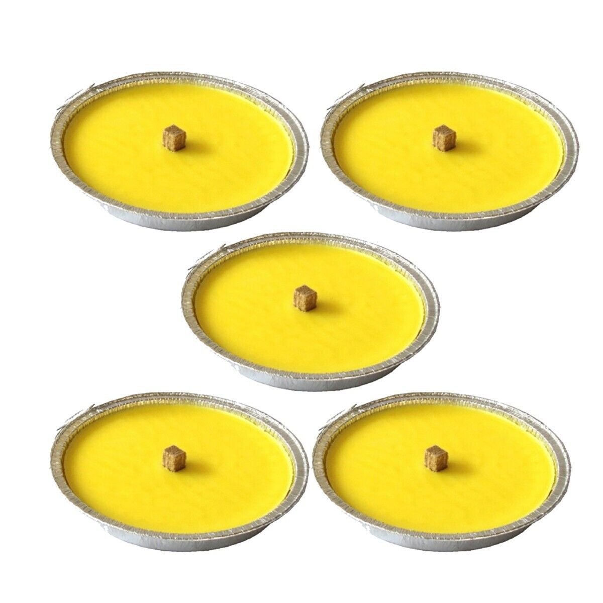 5 CANDELE CITRONELLA FIACCOLA IN ALLUMINIO ANTI ZANZARE PROFUMO AMBIENTE 15 CM